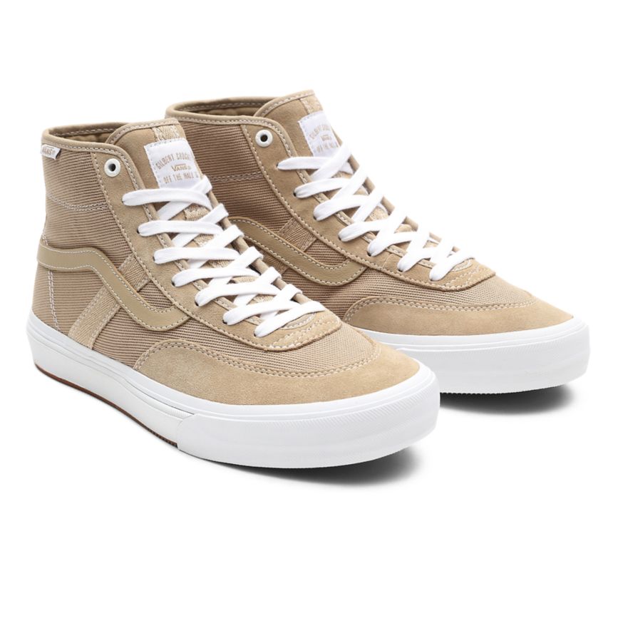 Tenis Skate Vans Crockett Altas Pro Mujer Beige | VN038J4ZM00